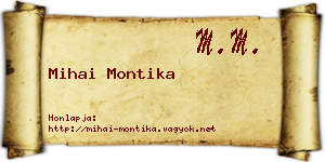 Mihai Montika névjegykártya